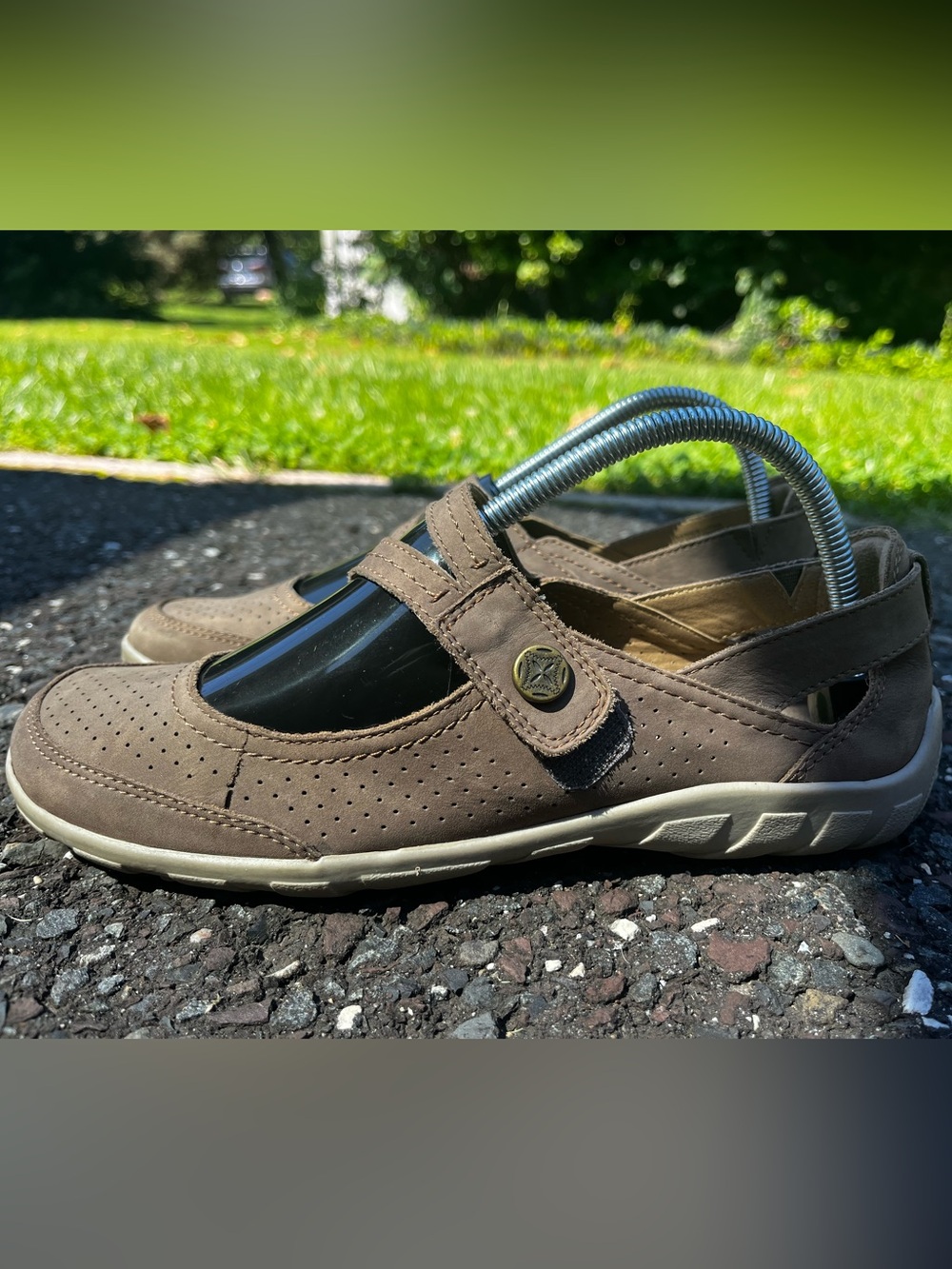 Earth Origins Womens Remy Mary Jane Shoes 8M Brown Leather Comfort Walking Flats